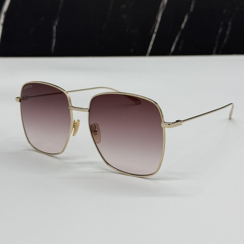 NEW GUCCI LIMITED EDITION GG1031S 010 WITH EARRINGS GOLD WOMEN GUCCI SUNGLASSES - Picture 8 of 12